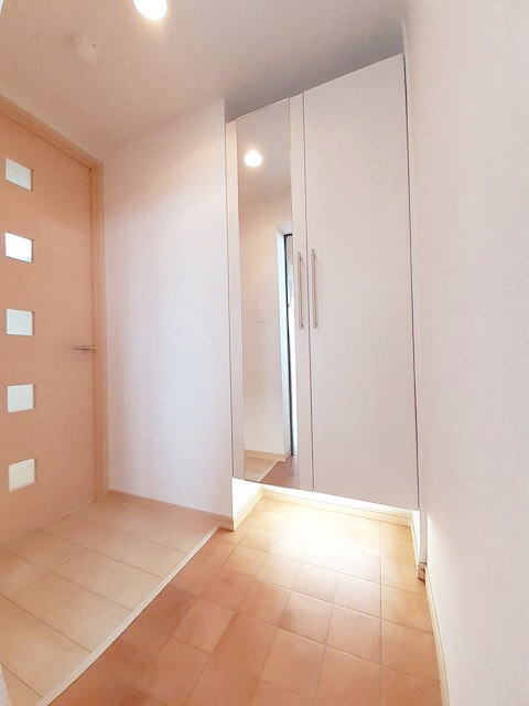 熊本市南区平田２丁目の賃貸マンションの玄関