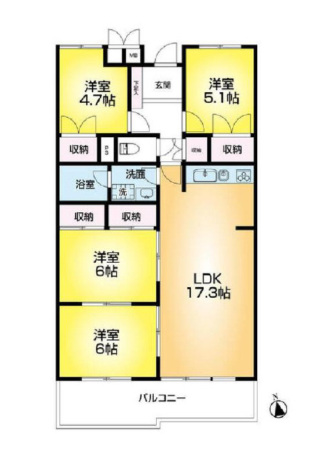 ハイレジデンス朝霧の間取り