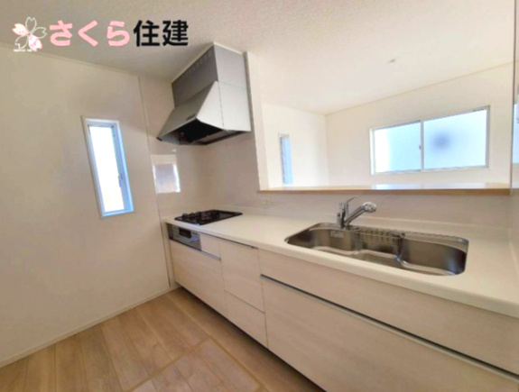 クレイドルガーデン那須塩原市下厚崎第2　1号棟の内観：施工例|同社施工物件の写真です。対面式システムキッチン									
