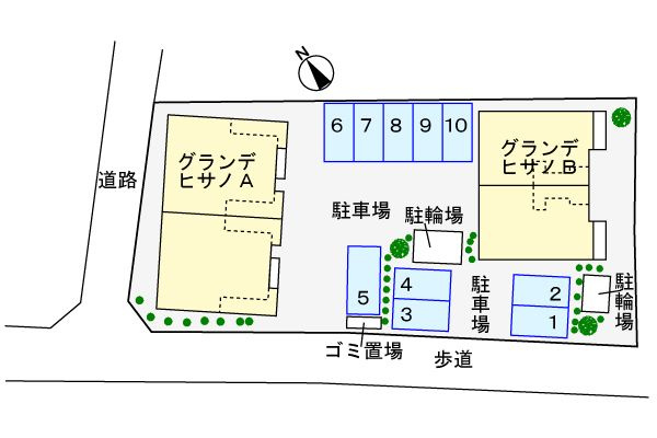 グランデヒサノＢ　　刈谷市近郊の賃貸ならクラスホーム刈谷店の駐車場