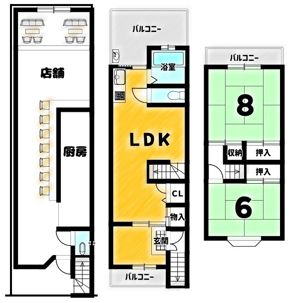 深草西浦町３丁目の間取り