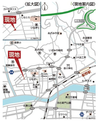 高知市薊野西町１丁目　新築一戸建て　の地図|大通りから少し入った住宅街。イオンモールも徒歩圏内です。