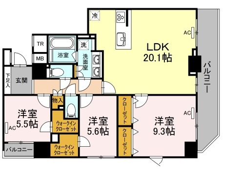 千代田区東神田１丁目の賃貸マンションの間取り