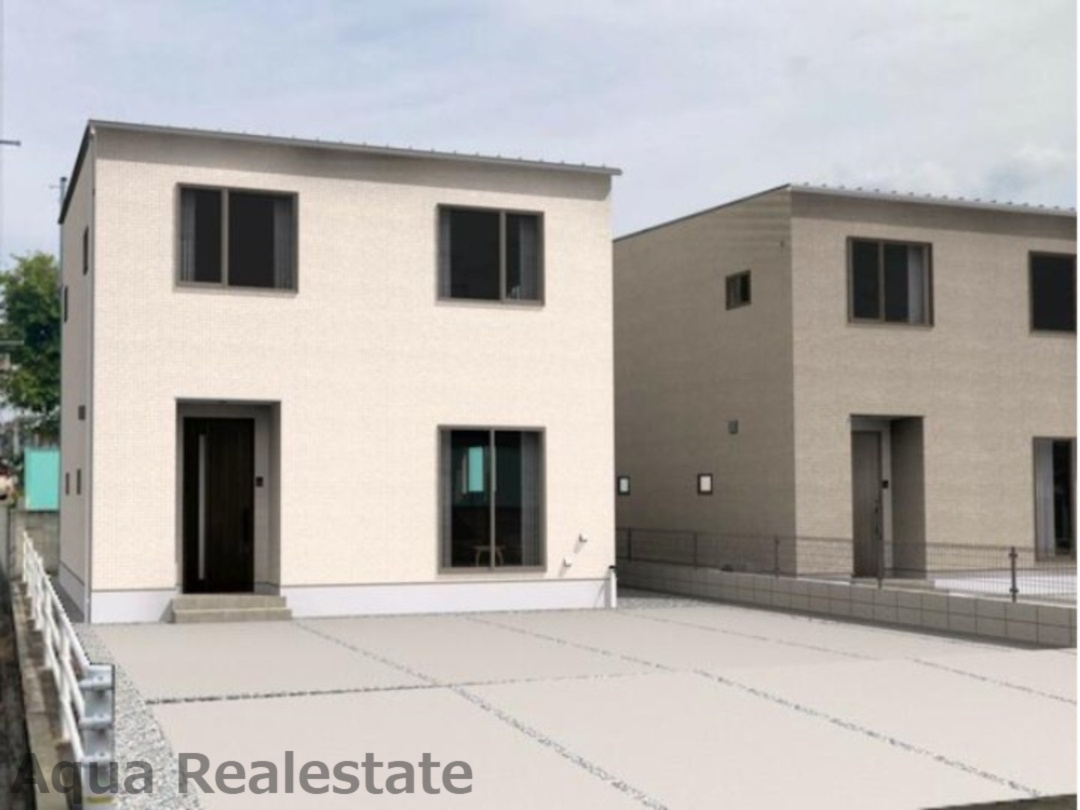 オール電化デザイナーズハウス丸亀市津森町⑧の前面道路含む現地写真