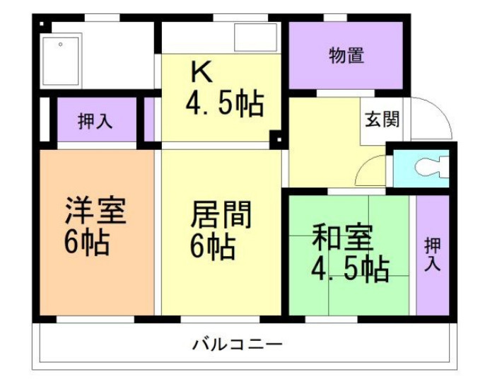 高砂ハイツＤの間取り