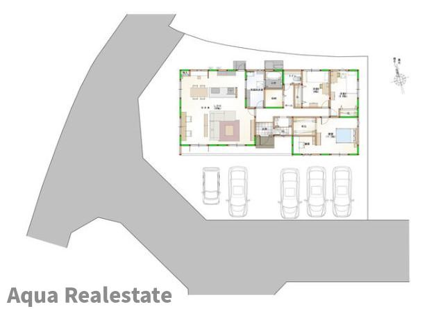 オール電化デザイナーズハウス高松市三谷町④の前面道路含む現地写真|前面道路含む現地写真です