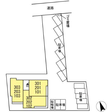 プラム86の駐車場