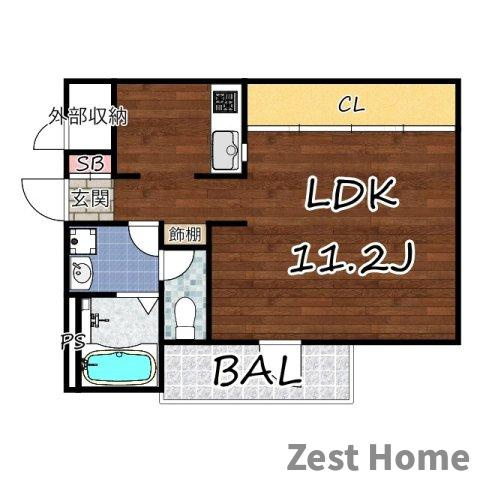 Glanz　Court　John　立花町の間取り