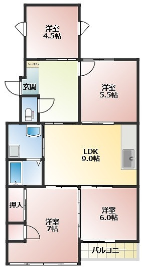 あぞのハイツの間取り