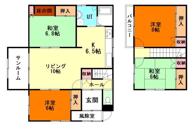 網走市錦町１６２番中古住宅の間取り