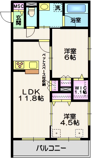 王禅寺西７丁目メゾンの間取り