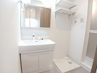 【洗面所】 | ヒカルサつくば花畑 | コンパクトで使いやすい洗面所