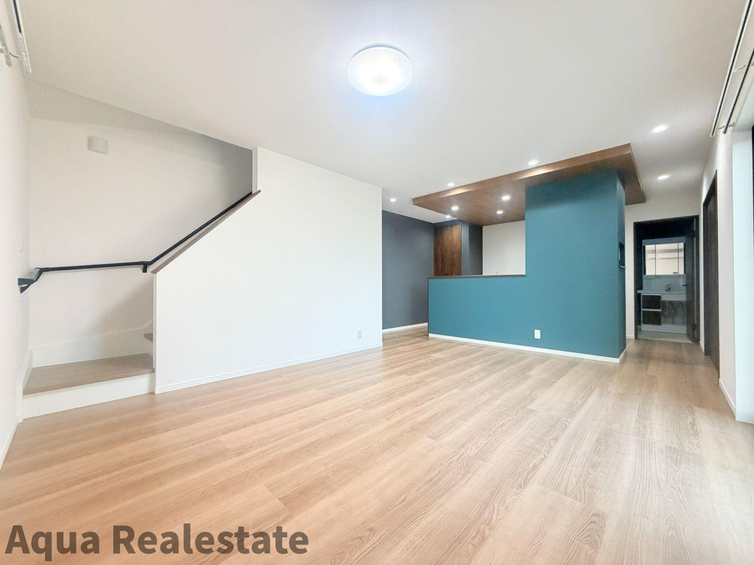 高松市牟礼町大町の新築一戸建の居間・リビング|こちらのリビングで趣味の時間をお楽しみください