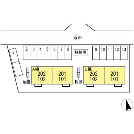 セジュール室小路　Ｂの区画図
