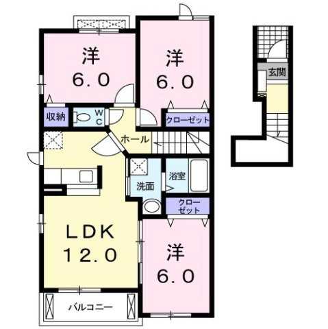 カーサ　プラシードＢの間取り
