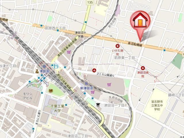 アゼリアハイツ・津田沼の地図