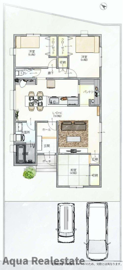 高松市牟礼町大町の新築一戸建の間取り