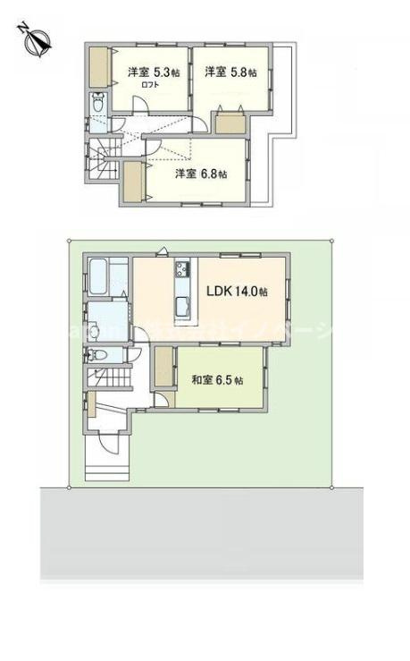 川口市朝日の邸宅の間取り