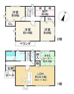 【間取り】 | 近江八幡市安土町下豊浦　中古戸建