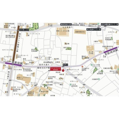 【地図】 | プレールドゥーク東新宿Ⅲ