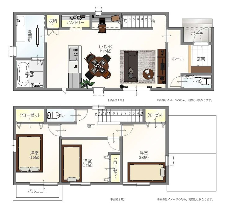 高松市円座町の新築一戸建の間取り