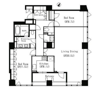 【間取り】 | パークキューブ目黒タワー