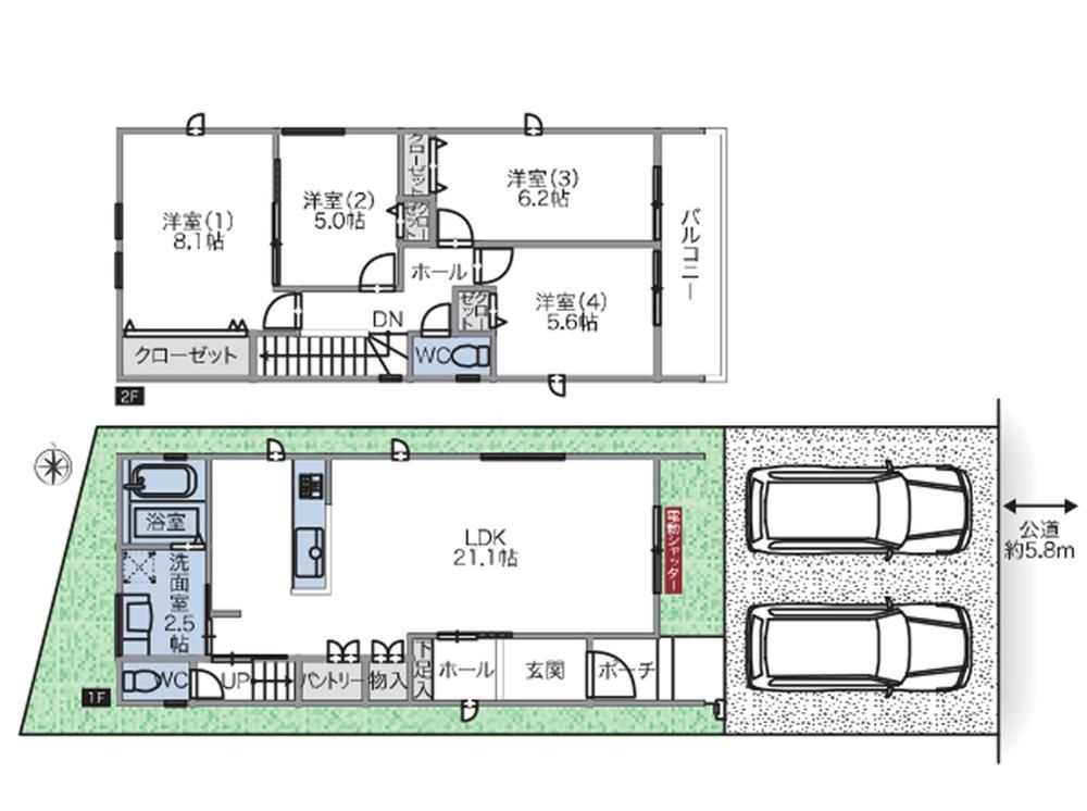 尾張旭市西大道町（全4棟）の間取り