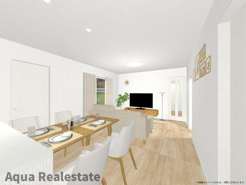 綾歌郡宇多津町大字東分の新築一戸建の居間・リビング|こちらのリビングで趣味の時間をお楽しみください