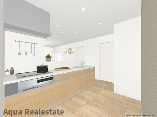 綾歌郡宇多津町大字東分の新築一戸建のキッチン|使いやすい居間です