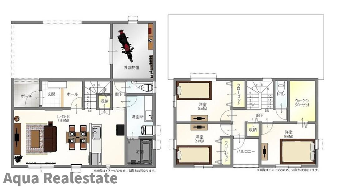 丸亀市津森町の新築一戸建の間取り