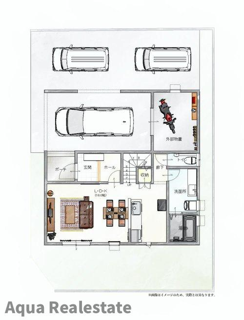 丸亀市津森町の新築一戸建の区画図