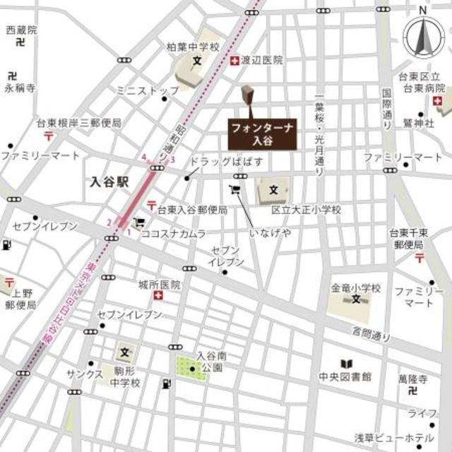 フォンターナ入谷の地図