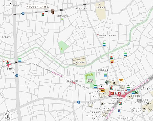 グラングレイス若林の地図