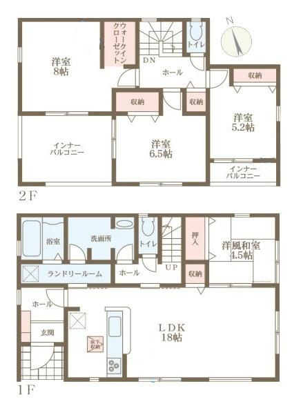 リーブルガーデン大野 ２号棟 ／新築一戸建の間取り
