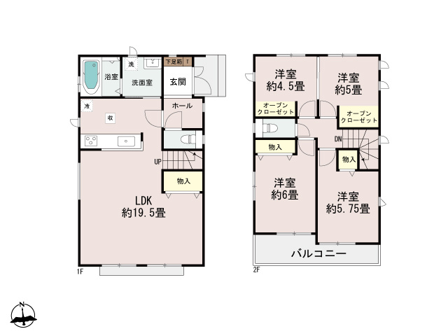 春日井市妙慶町2期｜名古屋市の戸建ならホームアップの間取り