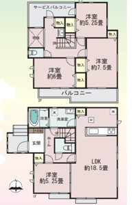 4LDKの大人気の間取りです