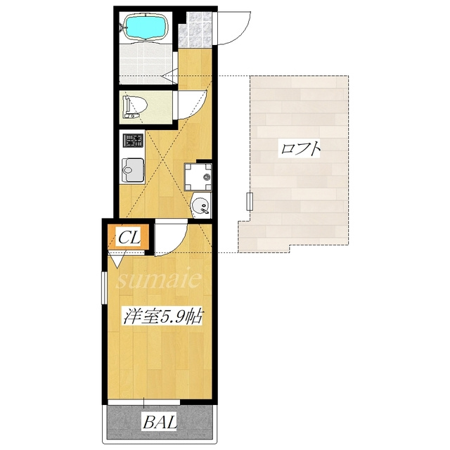 ルミエール赤羽の間取り|ロフト付！2面採光の角部屋です♪
