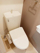 落ち着いた色調のトイレです