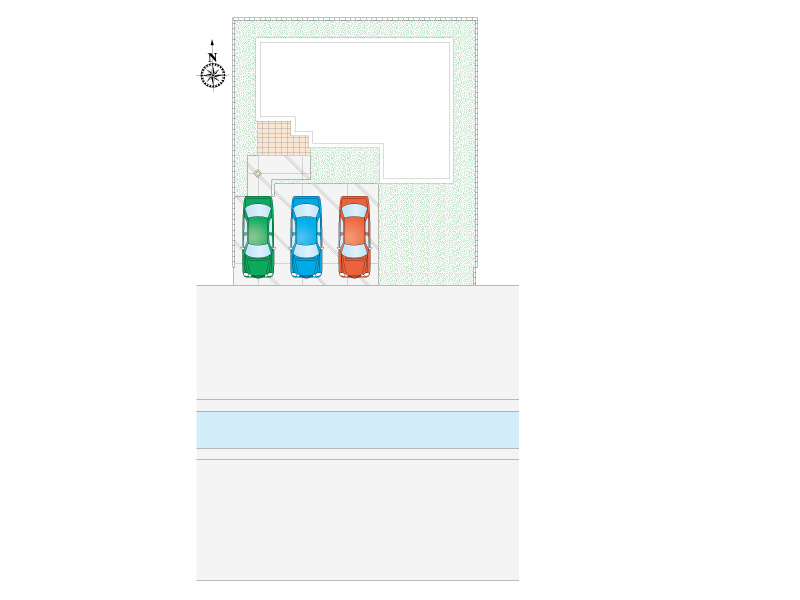 行田市持田５丁目１区画　配置図　車３台駐車可能！