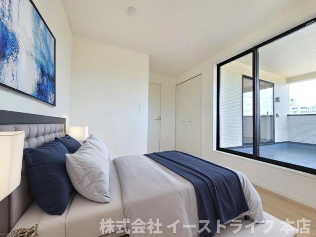 【新築戸建】　いわき市錦町第31　ラスト1棟！の洋室|1号棟の洋室に家具を配置したイメージ画像です
※本画像はCGで作成しており、実際に現地に 家具は置かれておりません。また、価格に 家具は含まれておりません。