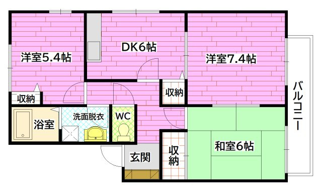 ルーセント桑原 A棟の間取り