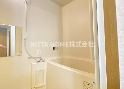 SKY新庄Ⅱの浴室|キレイなバスルームで疲れもなくなりますね！