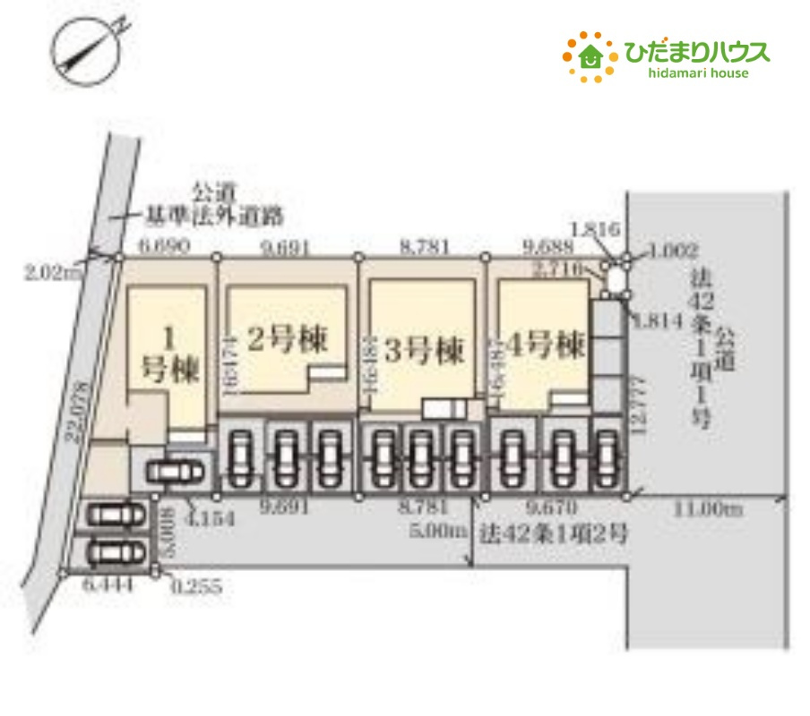 熊谷市万平町　第3　新築一戸建て　リーブルガーデン　01の前面道路含む現地写真