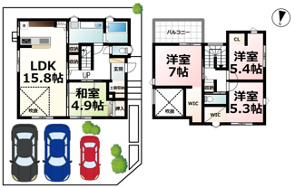 【間取り】 | 大平１丁目　バードタウン石山大平BH　27号地