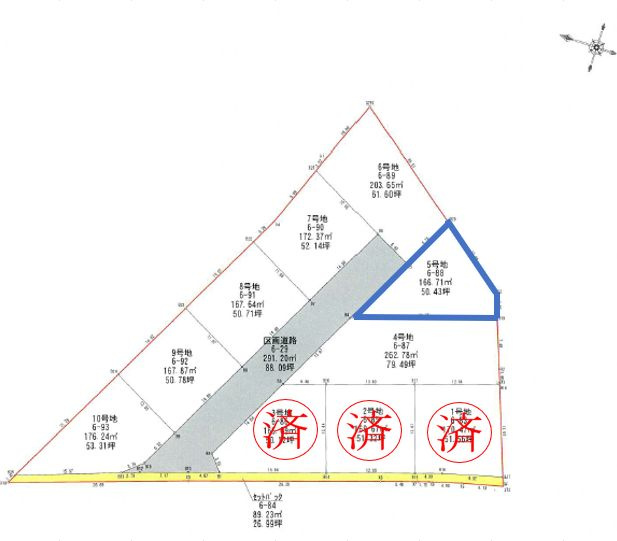 久留米市合川町　売り土地【5号地】の区画図
