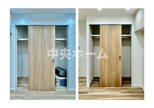 お花茶屋ダイヤモンドマンションの収納|居室にはクローゼットを完備し、自由度の高い家具の配置が叶うシンプルな空間です。お子様の成長と必要になる子供部屋を与えるにはぴったりの間取りですね。