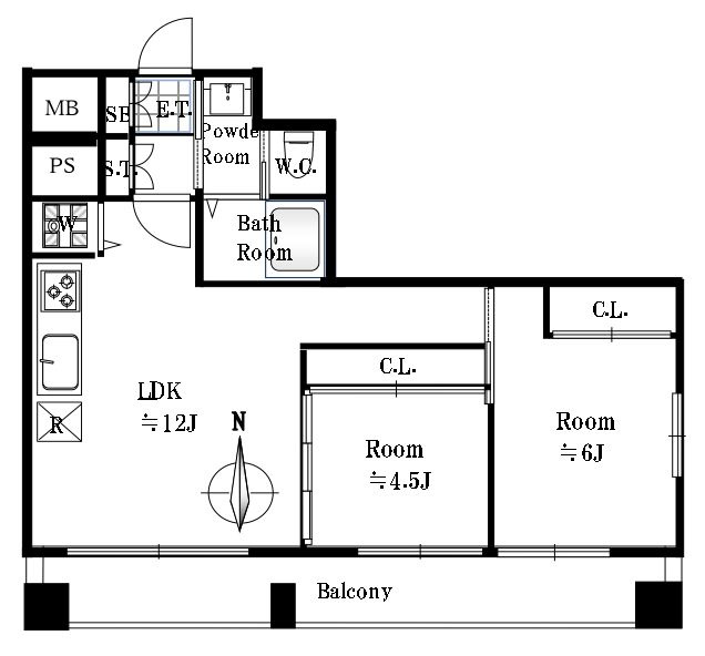 お花茶屋ダイヤモンドマンションの間取り|南東角部屋につきまして日当たり・通風良好。新規フルリノベーション。