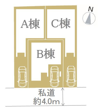 【区画図】 | 練馬区高野台３丁目　新築戸建て　C号棟 | 南面道路で陽当たりも良好♪あたたかな陽だまりにつつまれます