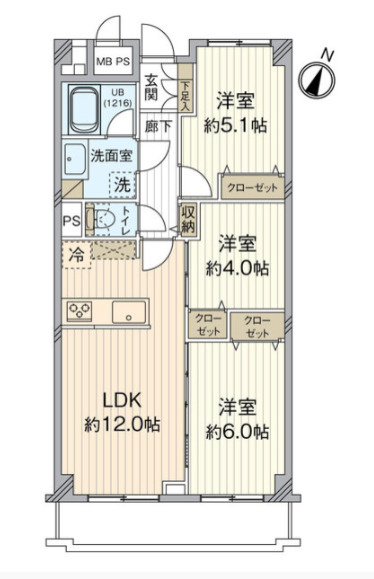 三井馬事公苑南ハイツの間取り