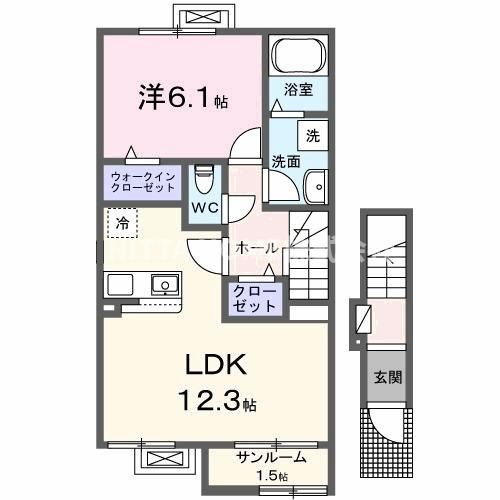 京丹後市峰山町新町のアパートの間取り|新婚・カップルさんにもおすすめの１ＬＤＫ☆彡